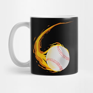 Burning Baseball Softball Mug